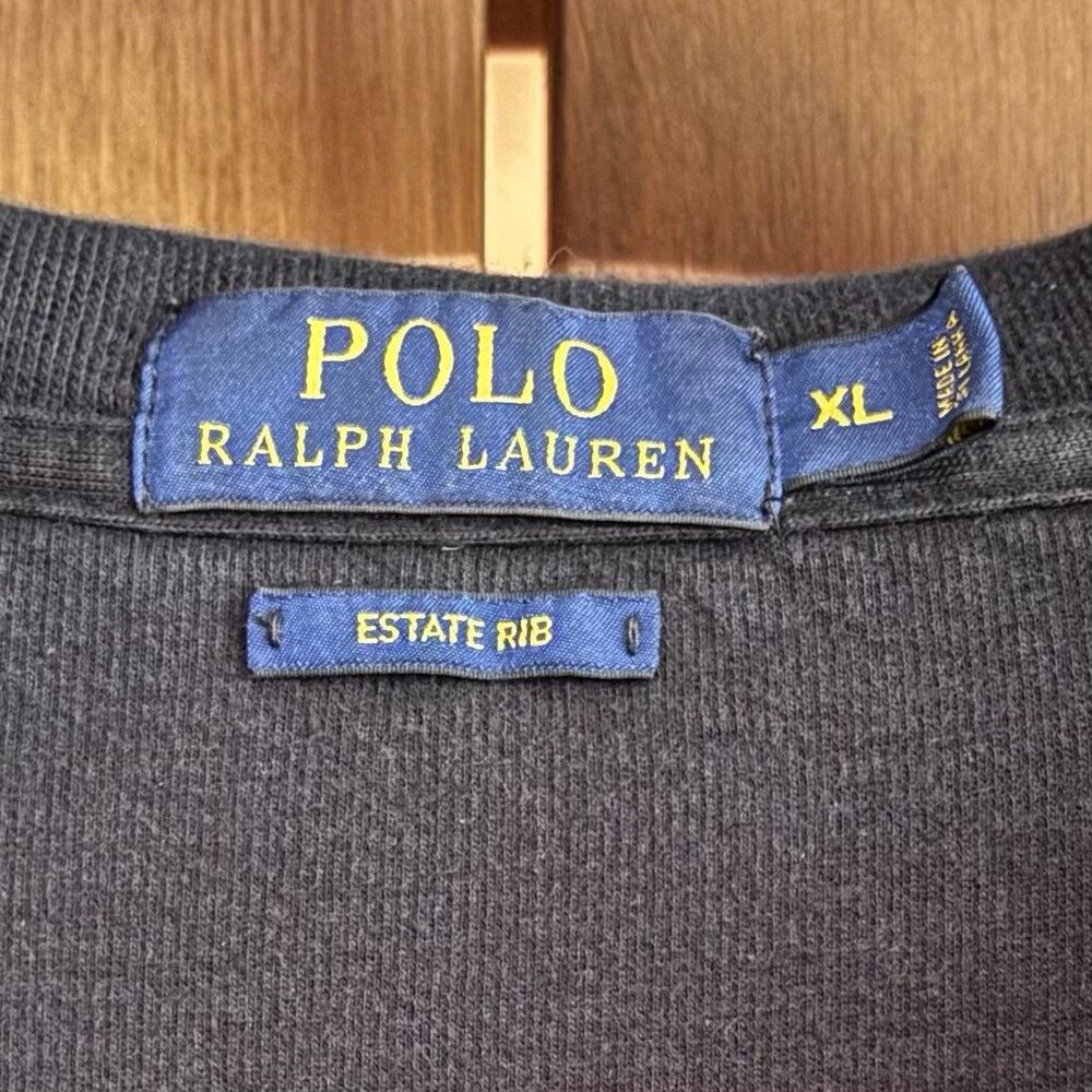 Polo Ralph Lauren Estate Rib Black Sweater Men's Size XL 1/4 Zip Pullover Casual - Picture 4 of 10